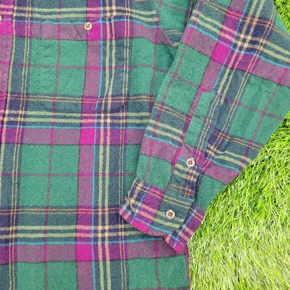 Vintage LOBO Flannel Plaid Shirt Medium 20x26 Pendleton Wool - Picture 9 of 9